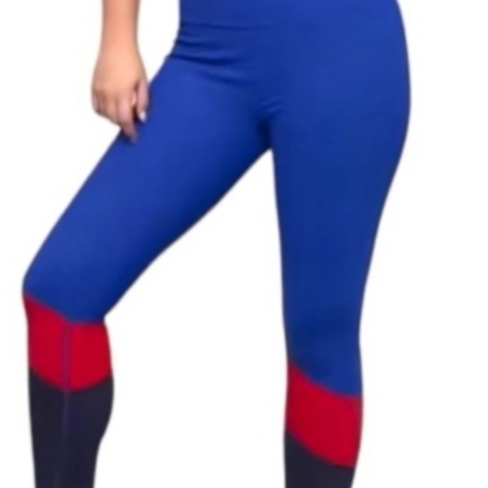 WILA Vibrant Blue and Red Leggings for Active Performance